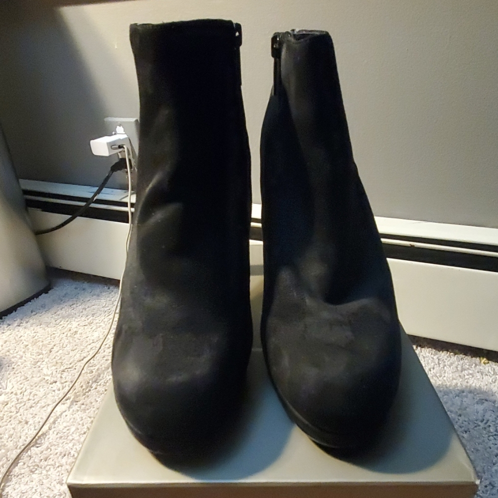 Black bootie heels